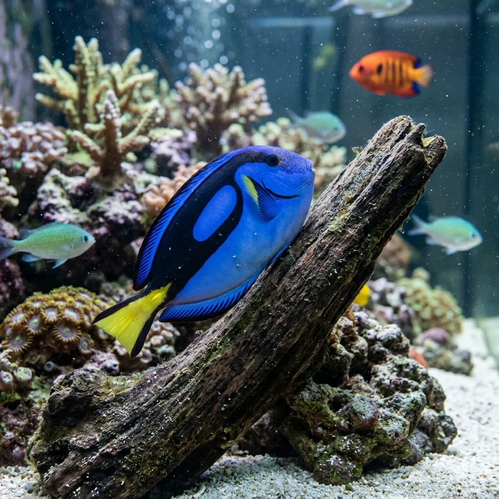 Fish rubbing its body against a rock, a behavior known as flashing that indicates skin irritation