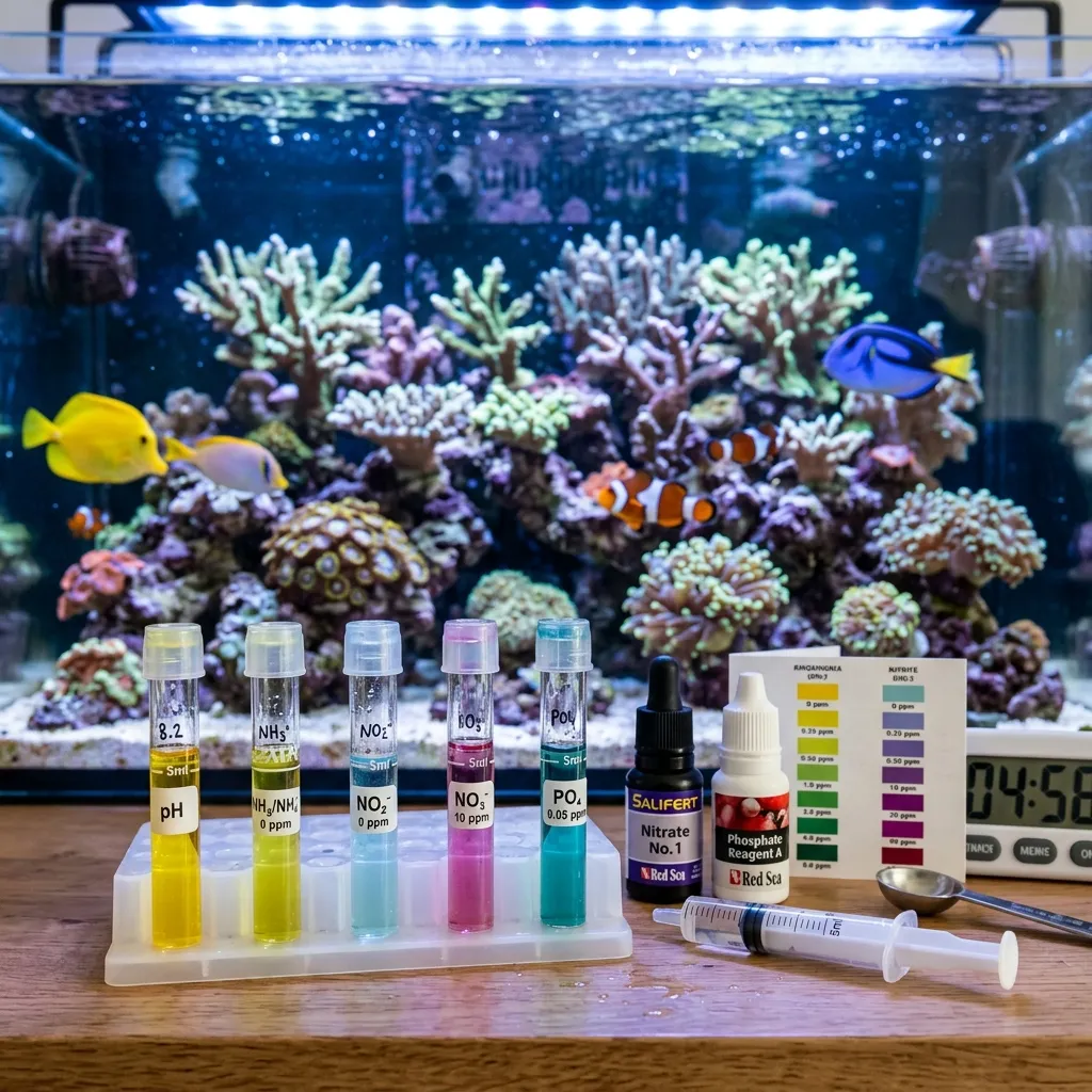 Testing marine water quality using digital colorimeters and a refractometer